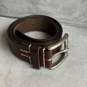 Men's Brown Leather Belt Vintage Belt‎ Mens 36 Genuine Leather  Western Stitched